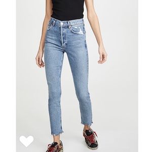 Agolde Niko High Rise Distressed Skinny Ankle Jeans